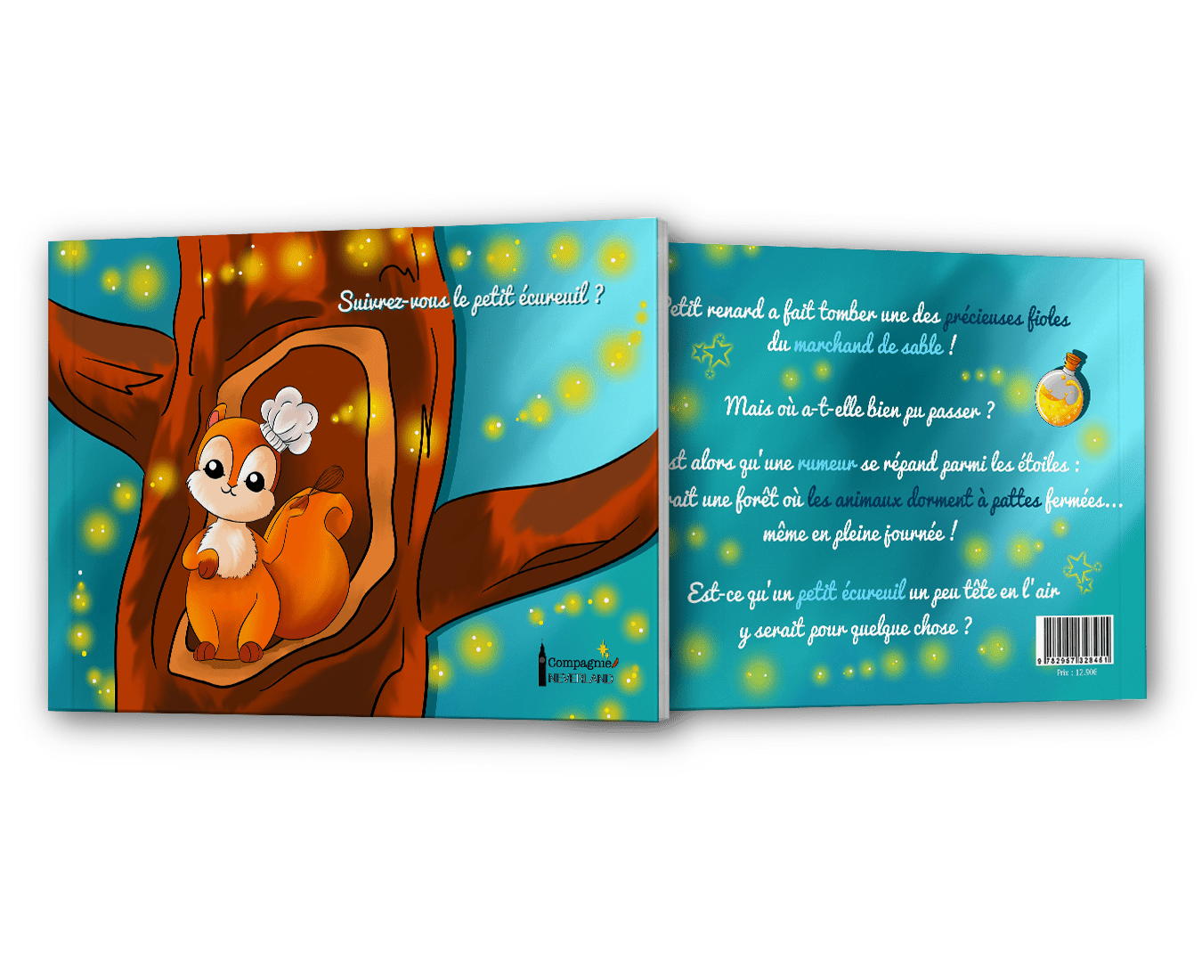 Mock up de la couverture du livre Suivrez-vous le petit écureuil ? de l'auteure indépendate Selya