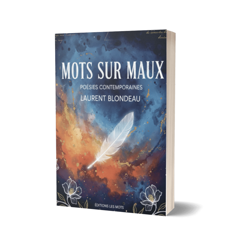 mock up du livre et recueil de poésie Mots sur Maux de Laurent Blondeau