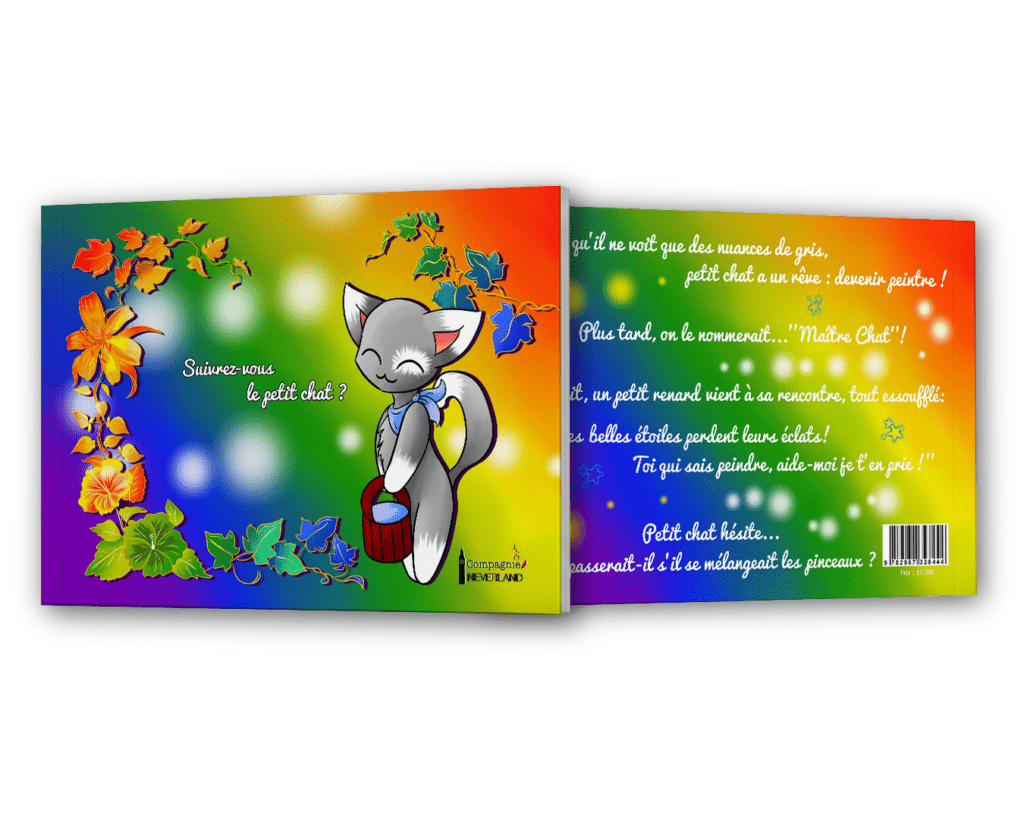 Mock Up du livre pour enfants et adulte Suivrez-vous le petit chat ? de Selya