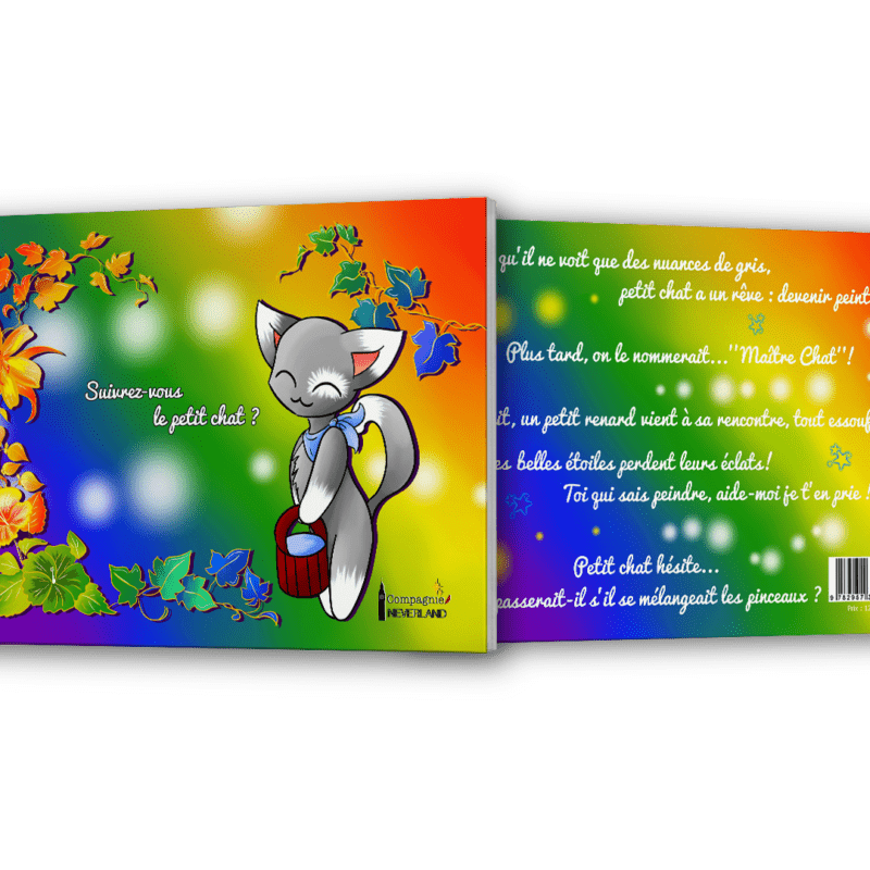 Mock Up du livre pour enfants et adulte Suivrez-vous le petit chat ? de Selya