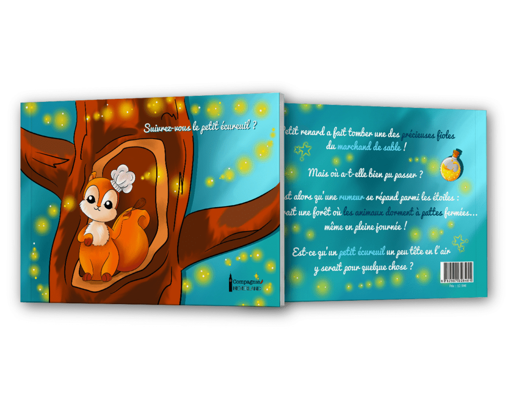 Mock up de la couverture du livre Suivrez-vous le petit écureuil ? de l'auteure indépendate Selya