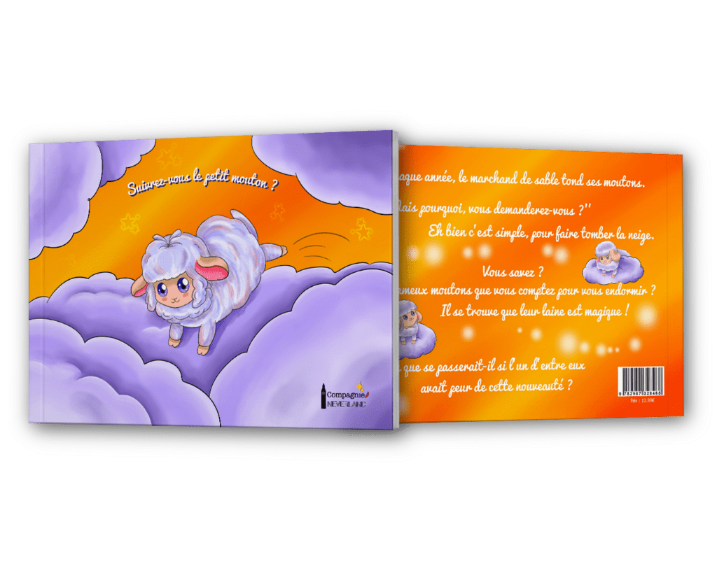 Mock up du livre pour enfant Suivrez-vous le petit mouton ?