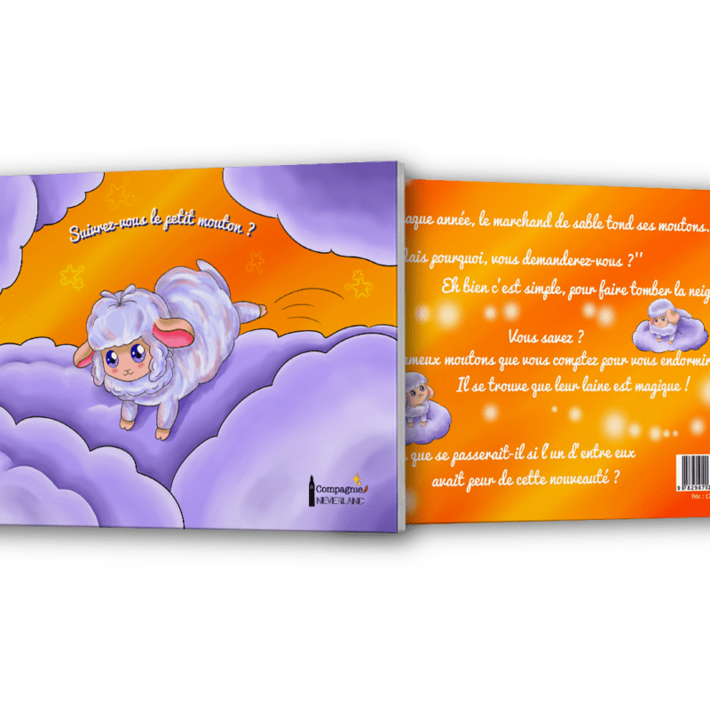 Mock up du livre pour enfant Suivrez-vous le petit mouton ?