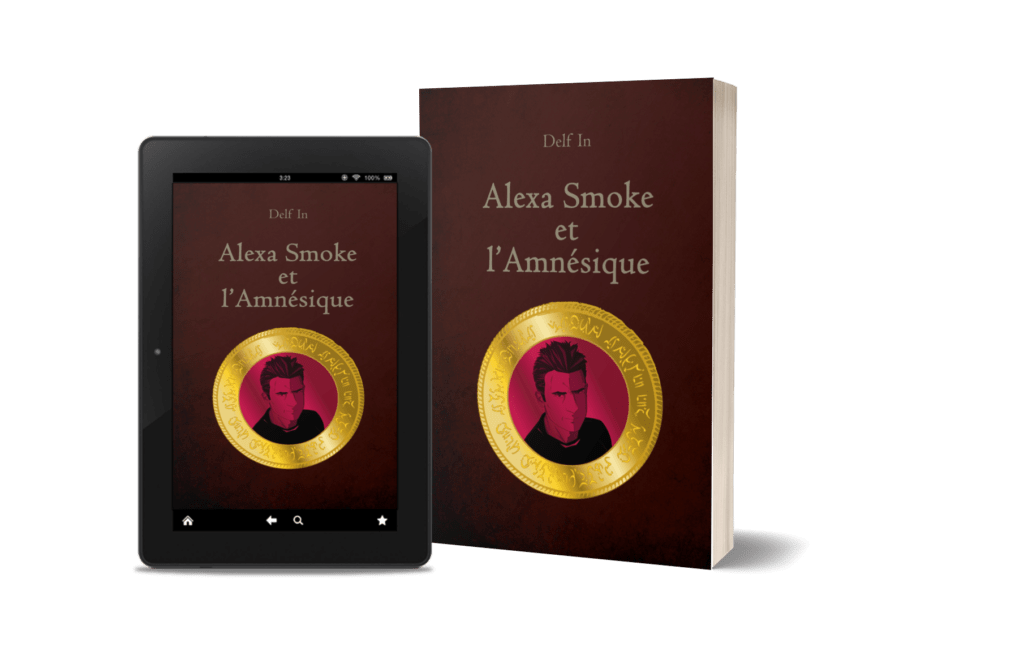 Mock Up représentant le livre Alexa SMoke et l'Amnésique en version papier et numérique